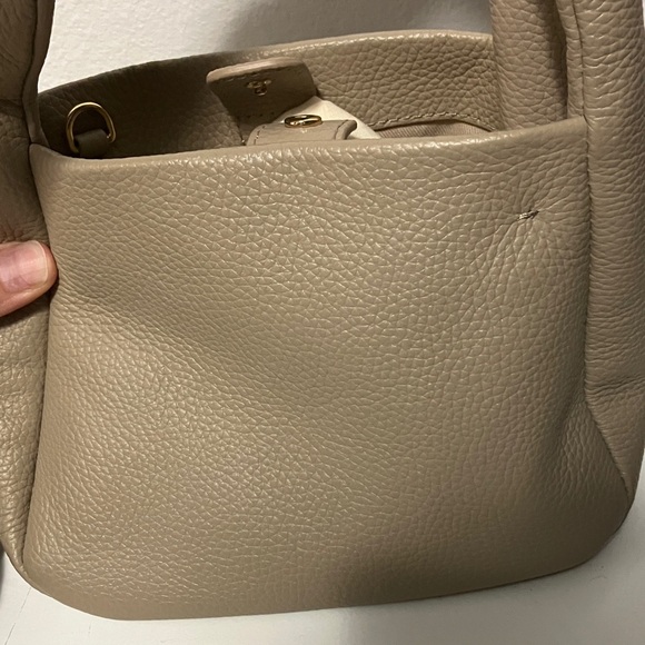Quince Taupe Italian Leather Mini Bow Bag - Picture 5 of 8